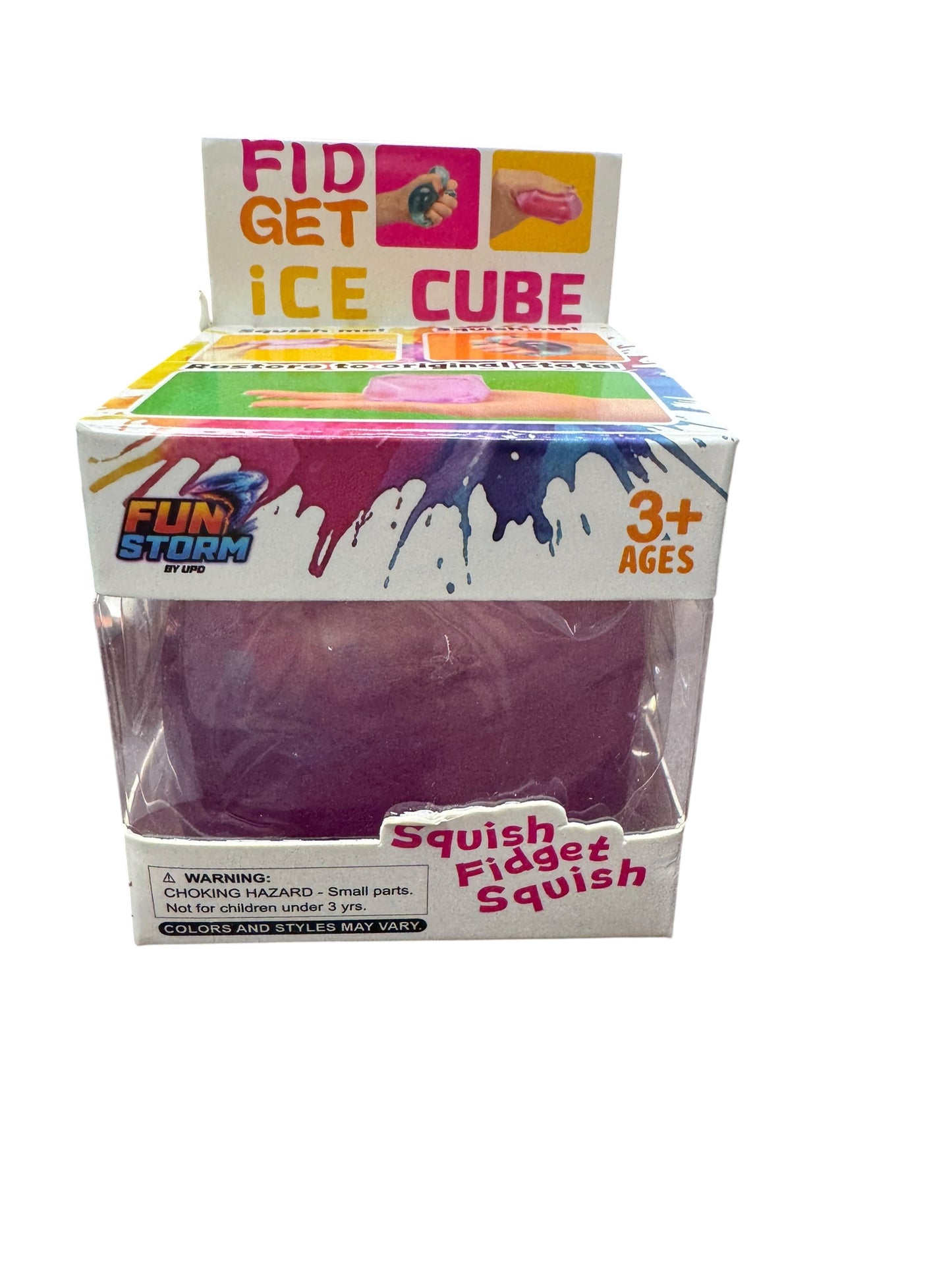 Fun Storm FIdget Ice Cube Squishy Toy - 2 inch MEDIUM - Choose Your Color