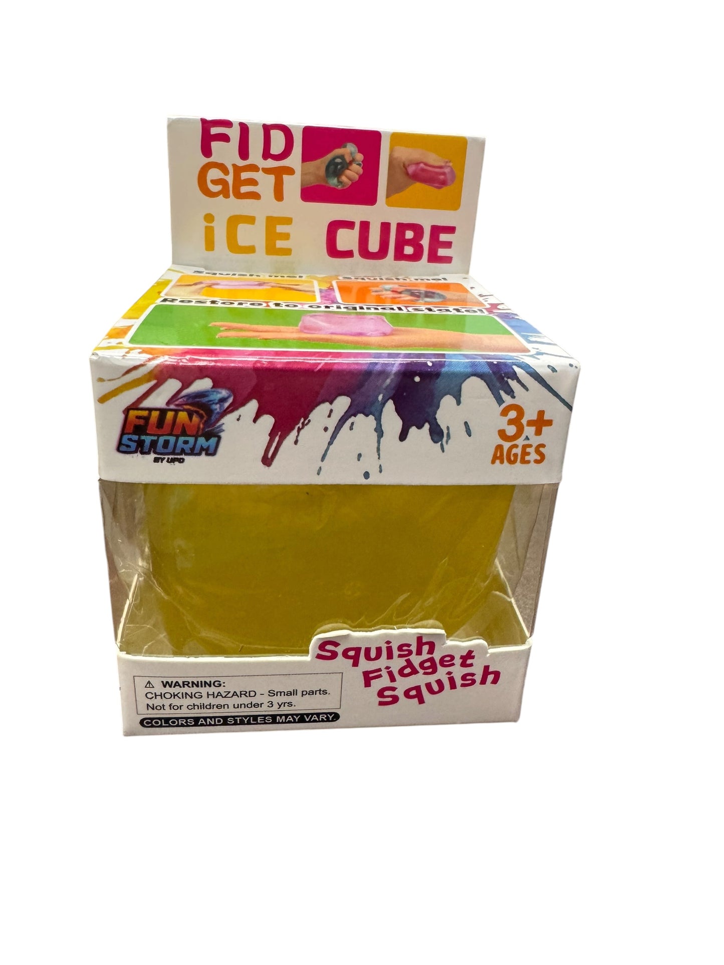 Fun Storm FIdget Ice Cube Squishy Toy - 2 inch MEDIUM - Choose Your Color