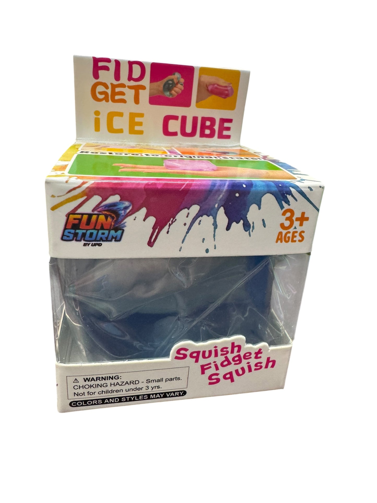 Fun Storm FIdget Ice Cube Squishy Toy - 2 inch MEDIUM - Choose Your Color