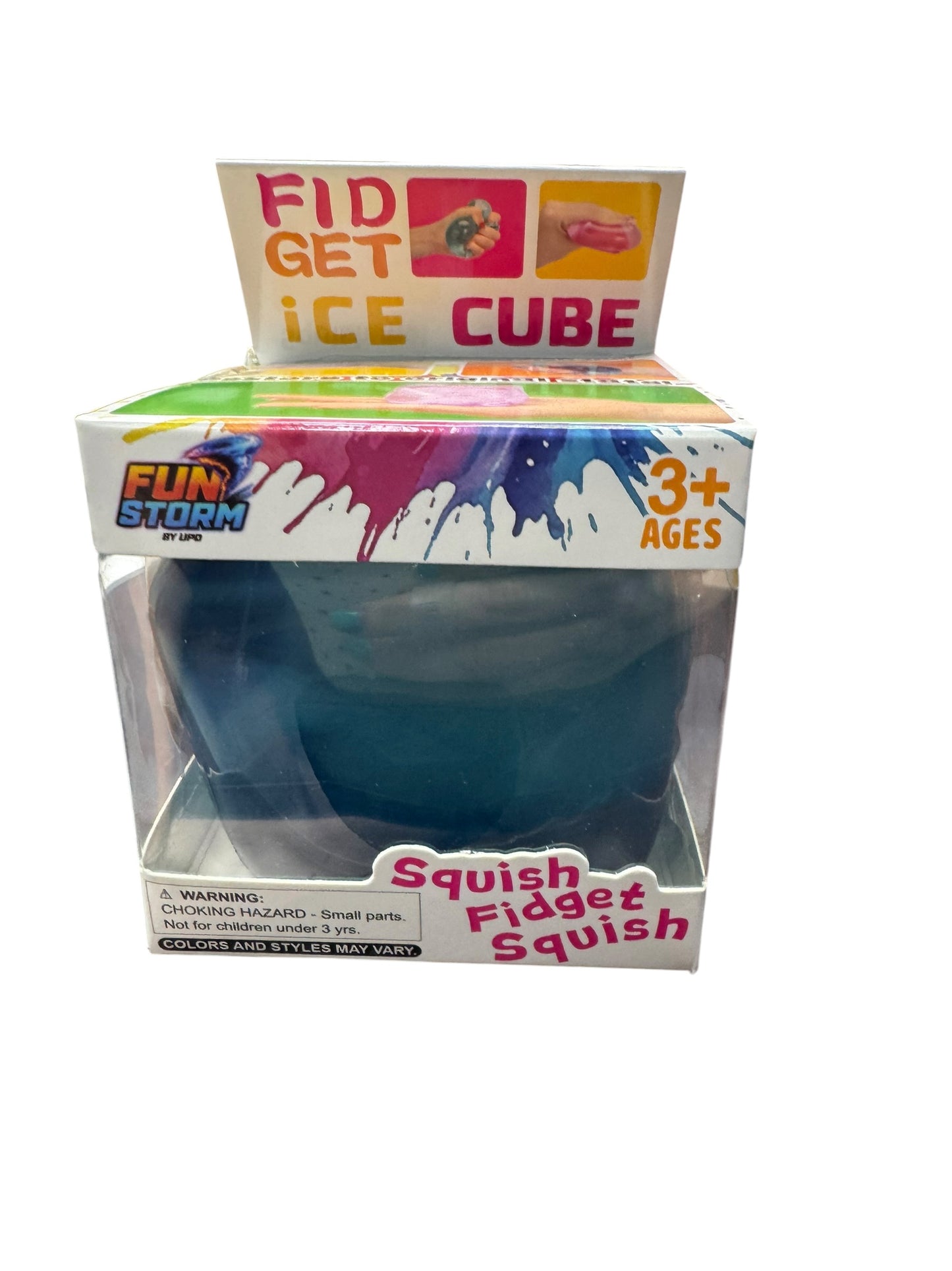 Fun Storm FIdget Ice Cube Squishy Toy - 3 inch LARGE - Choose Your Color